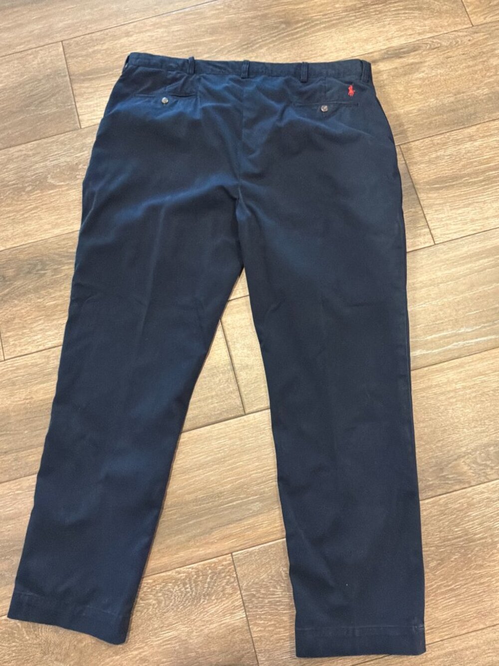 Polo Ralph Lauren Men's Ethan Pants Navy pleated 100% cotton. size 40/32 - Picture 6 of 9